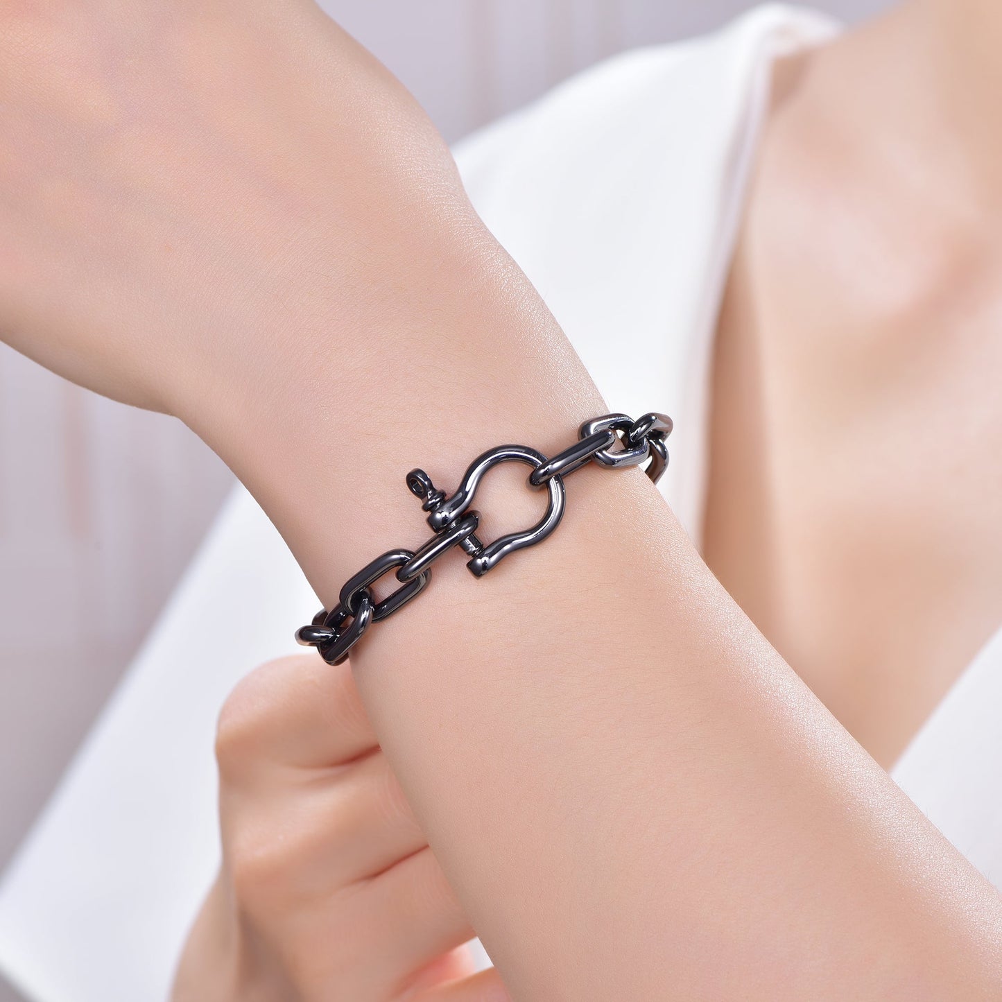 925 silver bracelet with black rhodium plating AT63548 Kirin Jewelry
