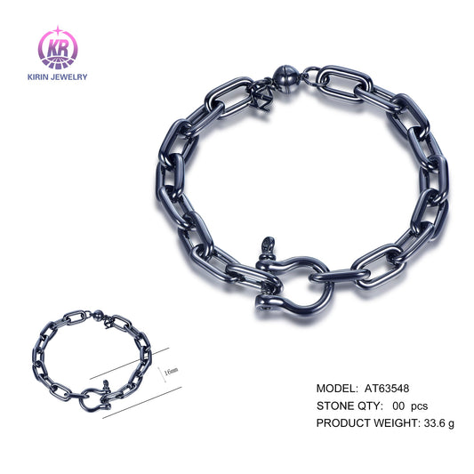 925 silver bracelet with black rhodium plating AT63548 Kirin Jewelry