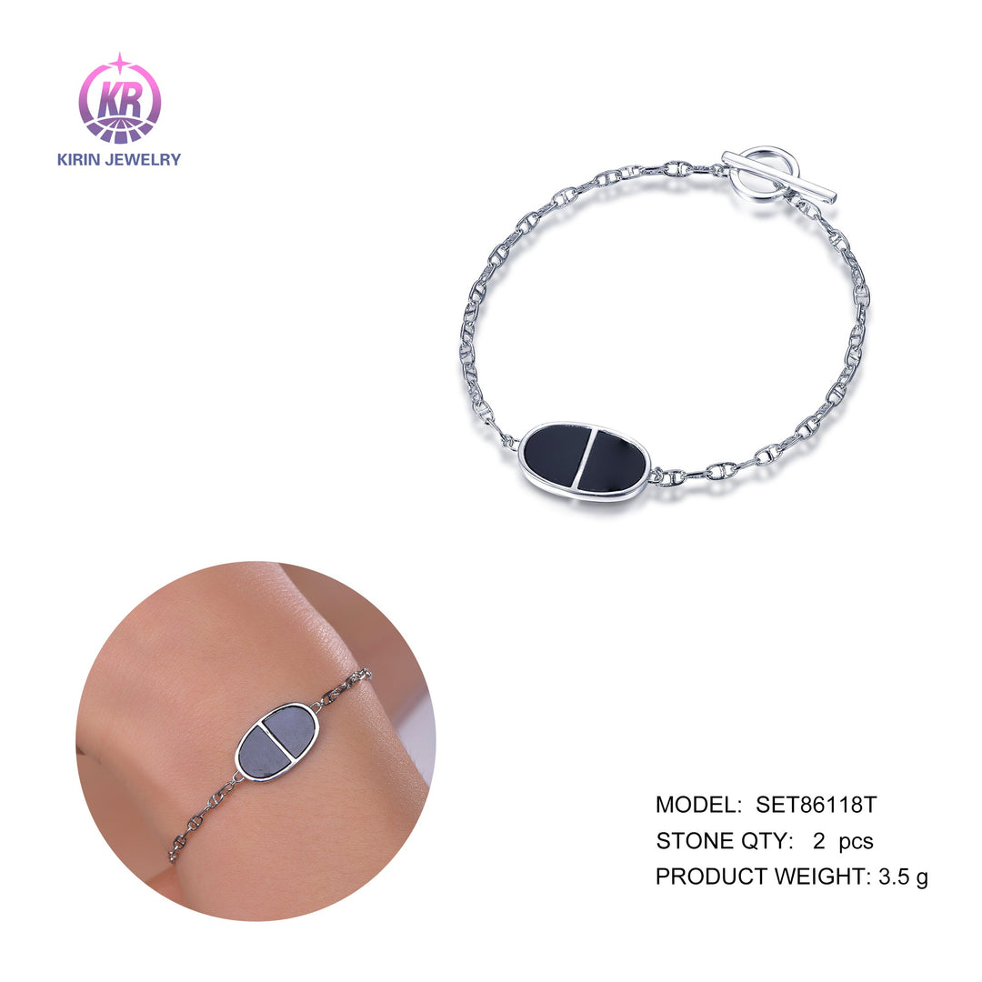 bracelet with rhodium plating 86118