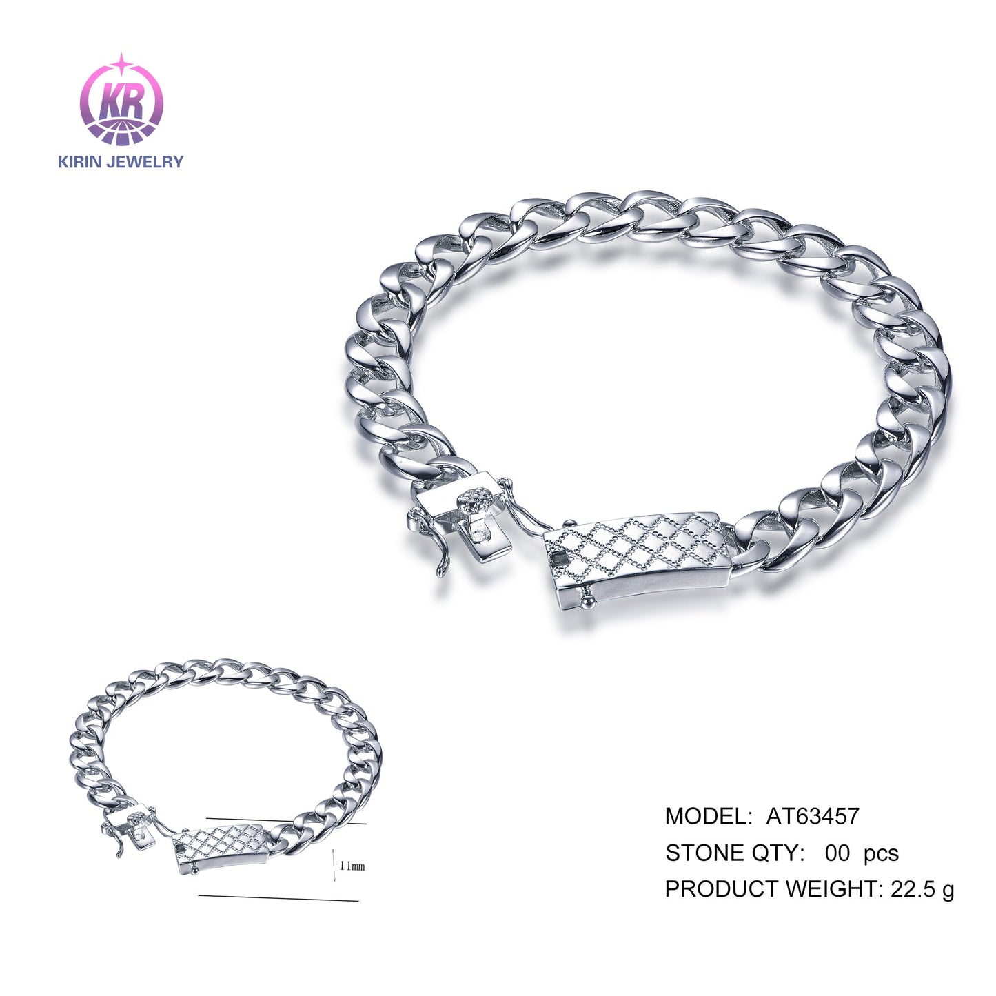 925 silver bracelet with rhodium plating AT63457 Kirin Jewelry