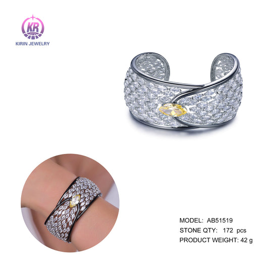 925 silver bracelet with rhodium plating CZ 51519 Kirin Jewelry