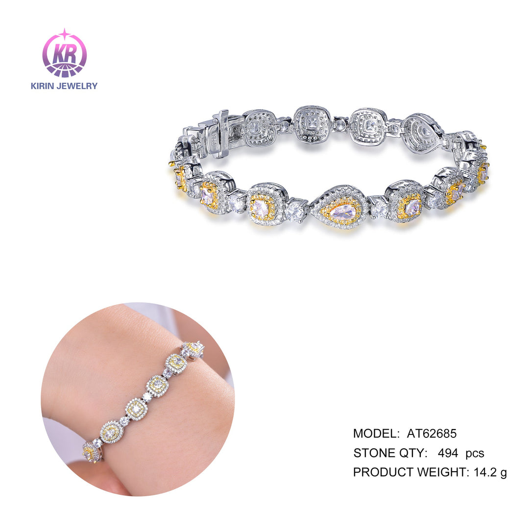 bracelet with rhodium plating CZ 62685