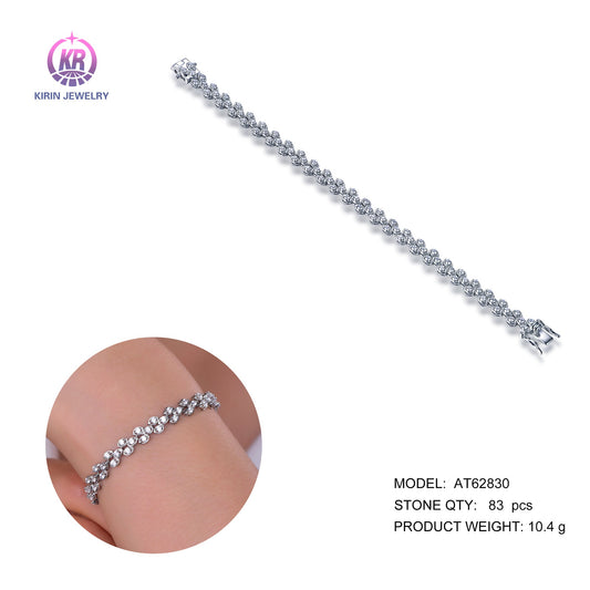 925 silver bracelet with rhodium plating CZ 62830 Kirin Jewelry