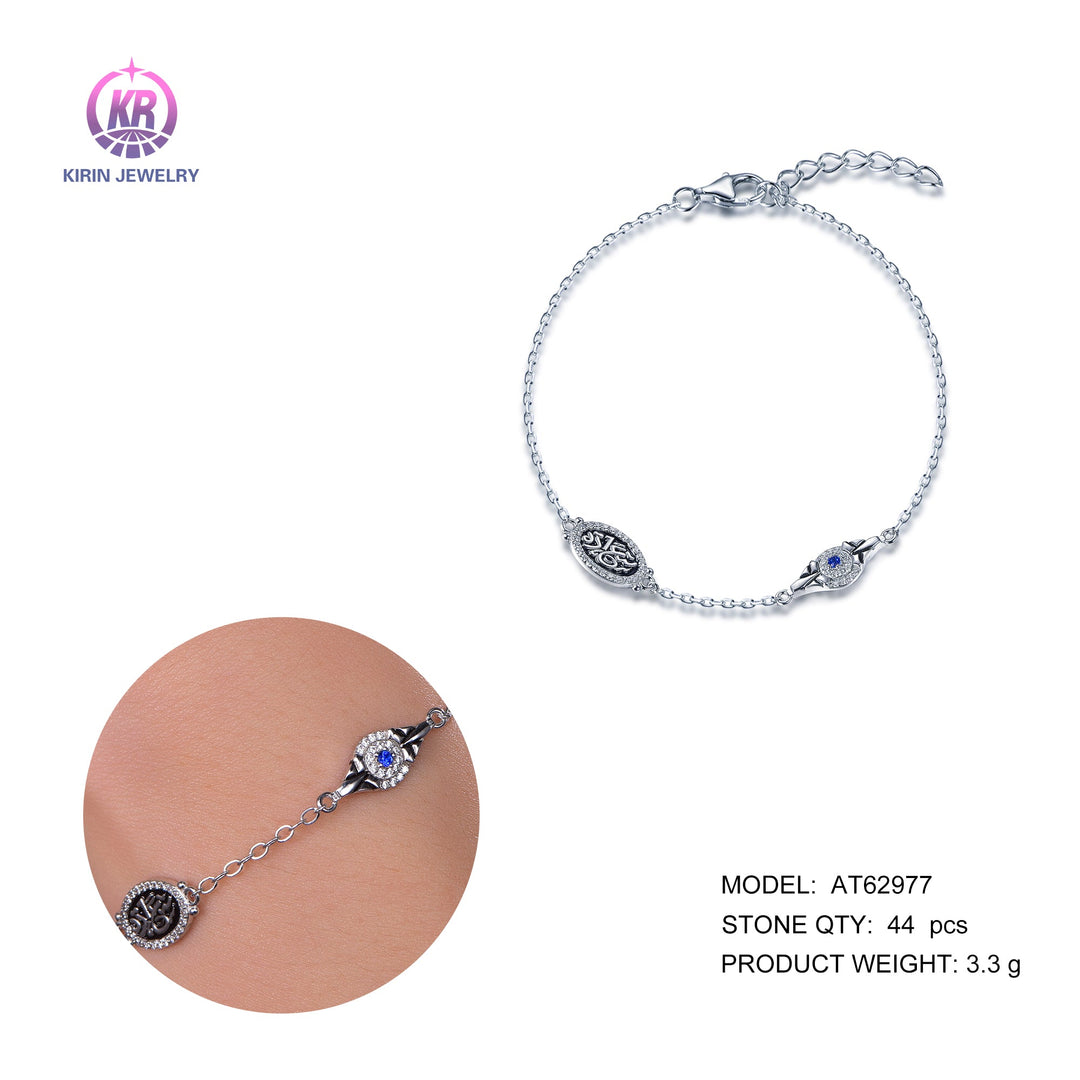 925 silver bracelet with rhodium plating CZ 62977