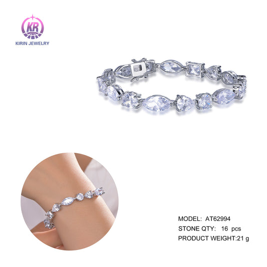 925 silver bracelet with rhodium plating CZ 62994 Kirin Jewelry