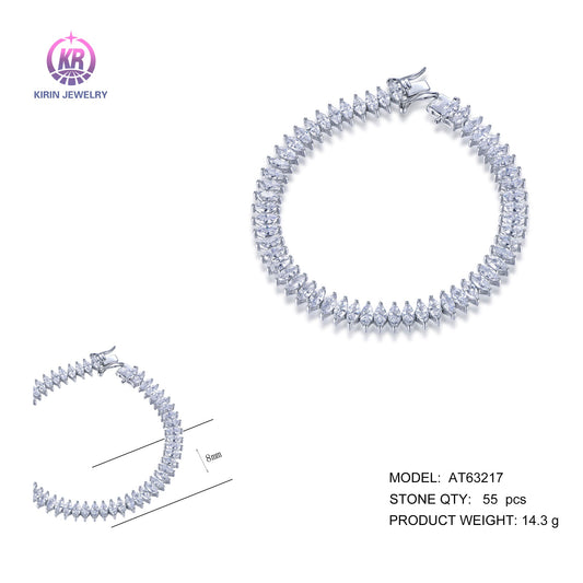 925 silver bracelet with rhodium plating CZ AT63217 Kirin Jewelry