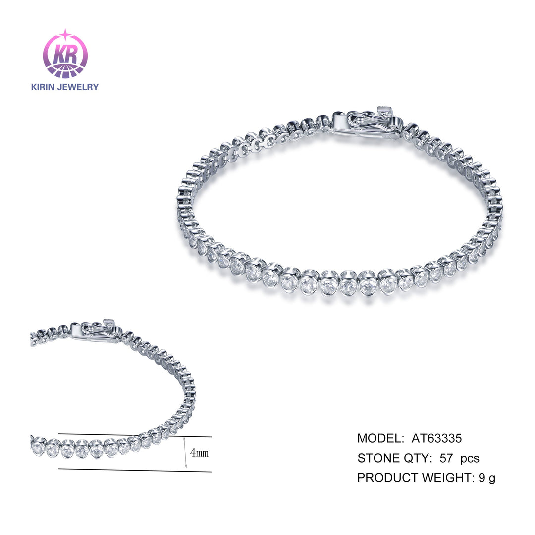 bracelet with rhodium plating CZ AT63335