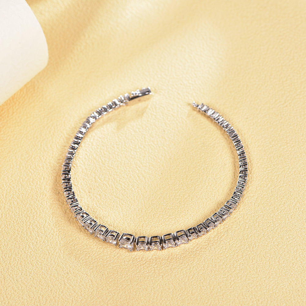 925 silver bracelet with rhodium plating CZ AT63441 Kirin Jewelry