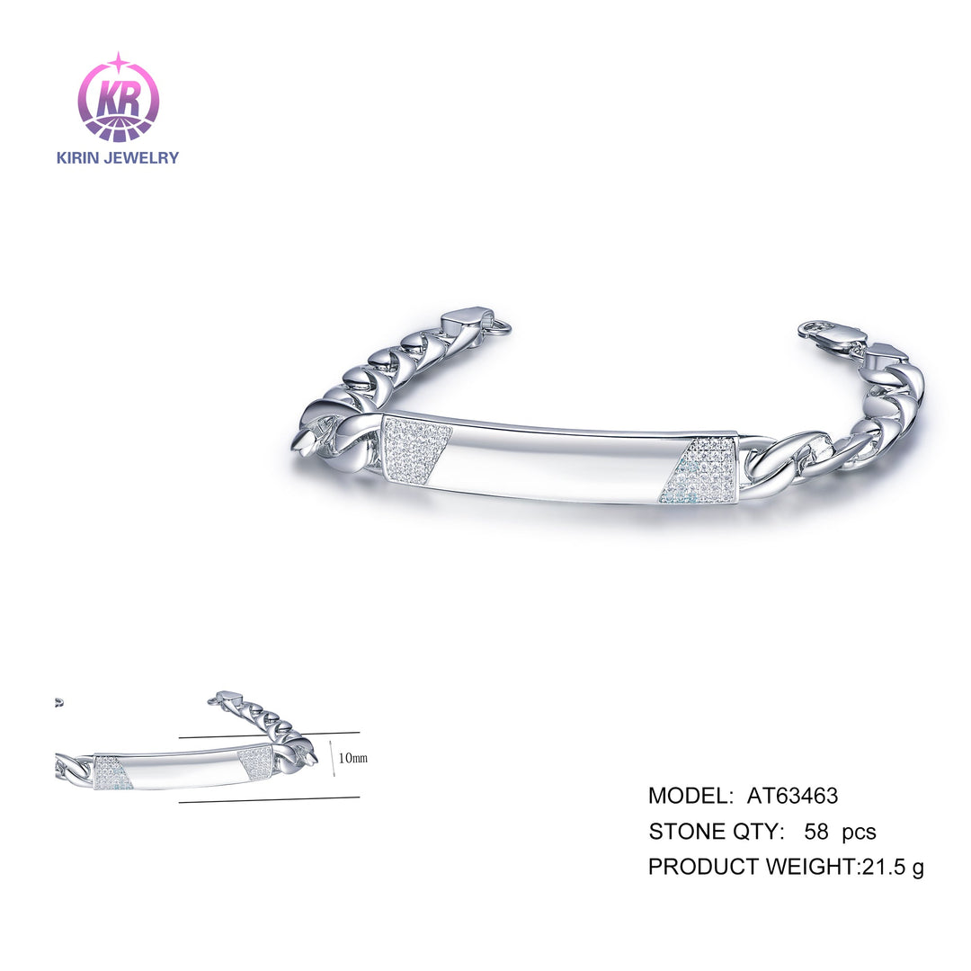 925 silver bracelet with rhodium plating CZ AT63463
