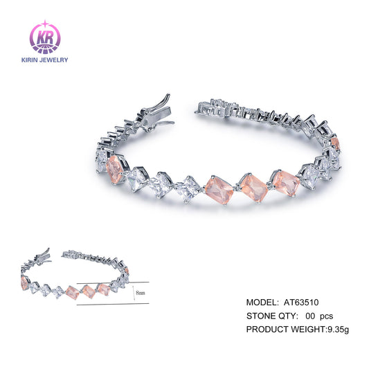 925 silver bracelet with rhodium plating CZ AT63510 Kirin Jewelry