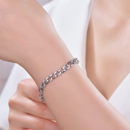 925 silver bracelet with rhodium plating CZ AT63607 Kirin Jewelry