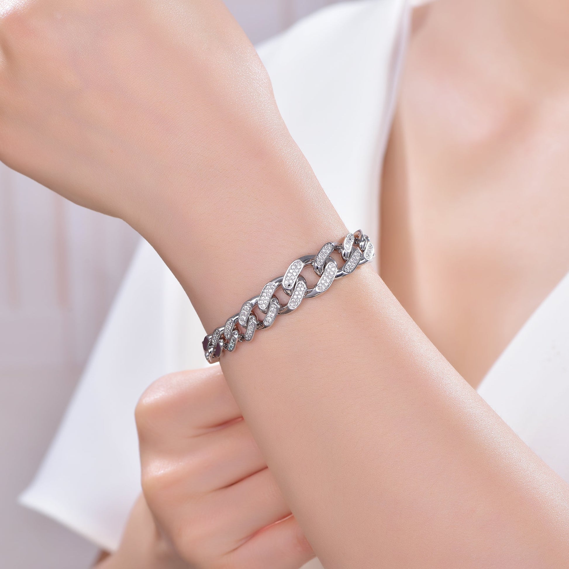 925 silver bracelet with rhodium plating CZ AT63637 Kirin Jewelry