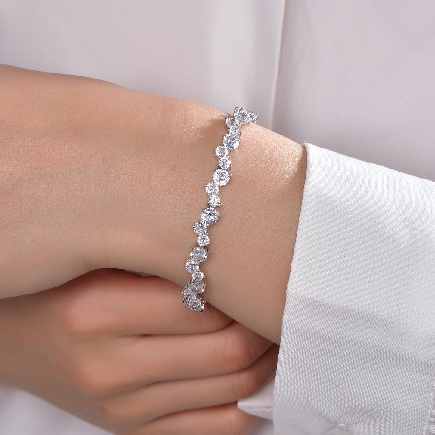 925 silver bracelet with rhodium plating CZ ATS60645 Kirin Jewelry