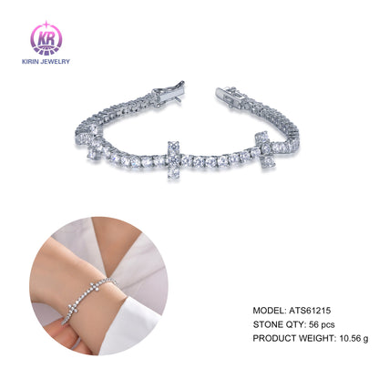 925 silver bracelet with rhodium plating CZ ATS61215 Kirin Jewelry