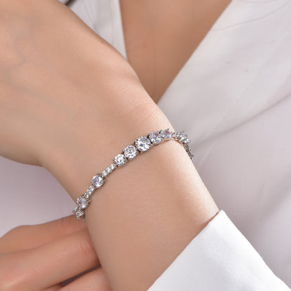 925 silver bracelet with rhodium plating CZ ATS61956W Kirin Jewelry