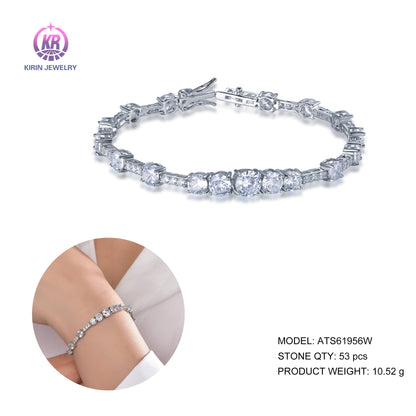 925 silver bracelet with rhodium plating CZ ATS61956W Kirin Jewelry