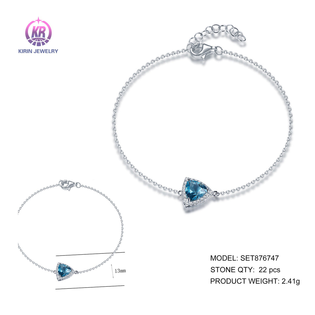 925 silver bracelet with rhodium plating CZ SET87674