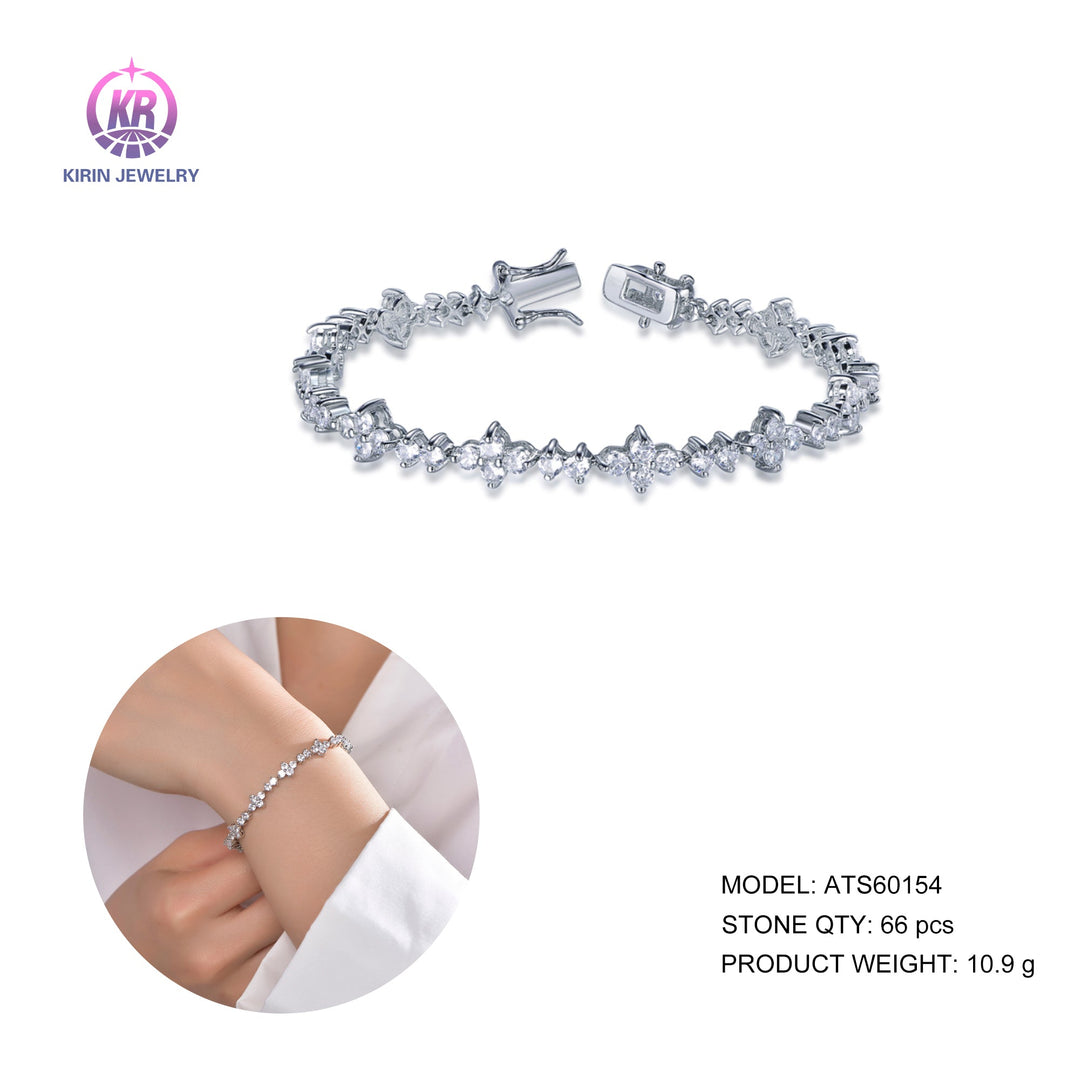 bracelet with rhodium plating color CZ ATS60154