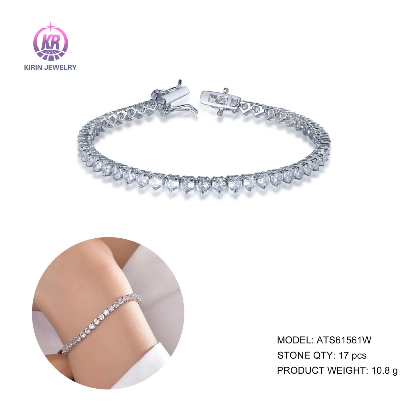 fashion 925 cz wholesale lab diamond tennis bracelet for women