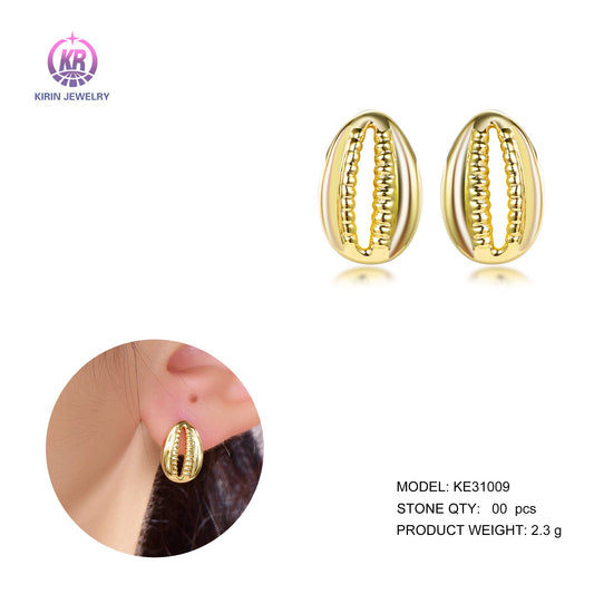 925 silver earring with 14K gold palting 31009 Kirin Jewelry