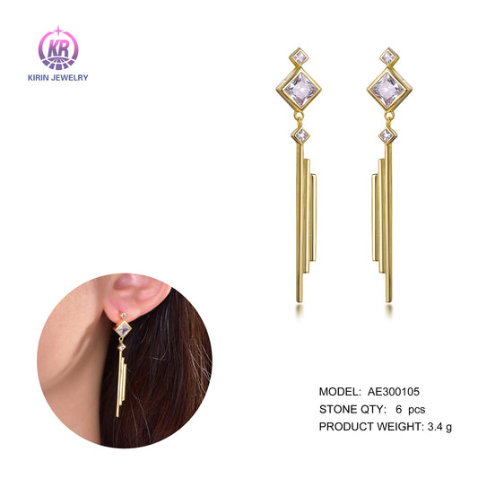 925 silver earring with 14K gold plating 300105 Kirin Jewelry