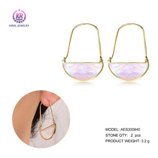 925 silver earring with 14K gold plating 300840 Kirin Jewelry