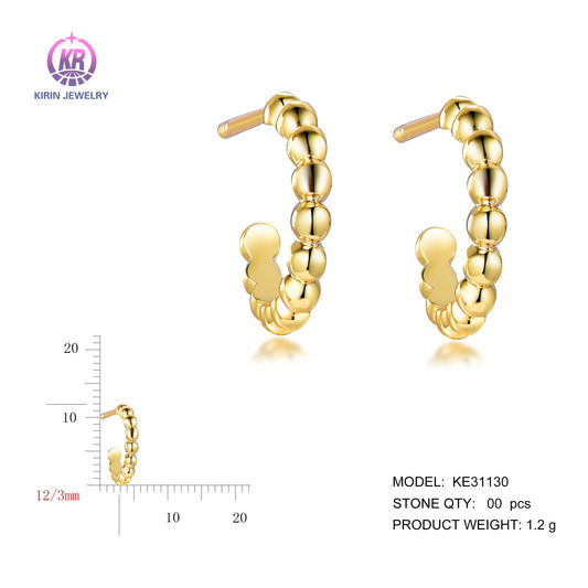 925 silver earring with 14K gold plating 31130 Kirin Jewelry