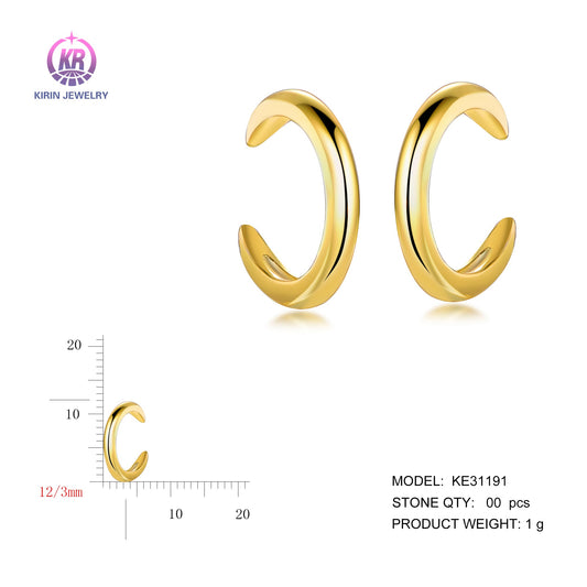 925 silver earring with 14K gold plating 31191 Kirin Jewelry