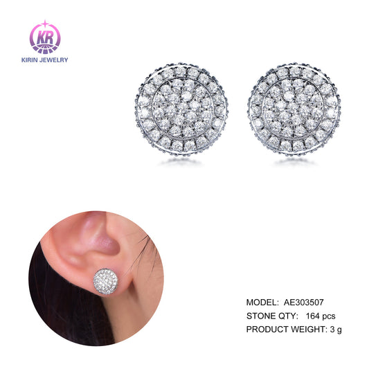 925 silver earring with rhodium plating CZ 303507 Kirin Jewelry