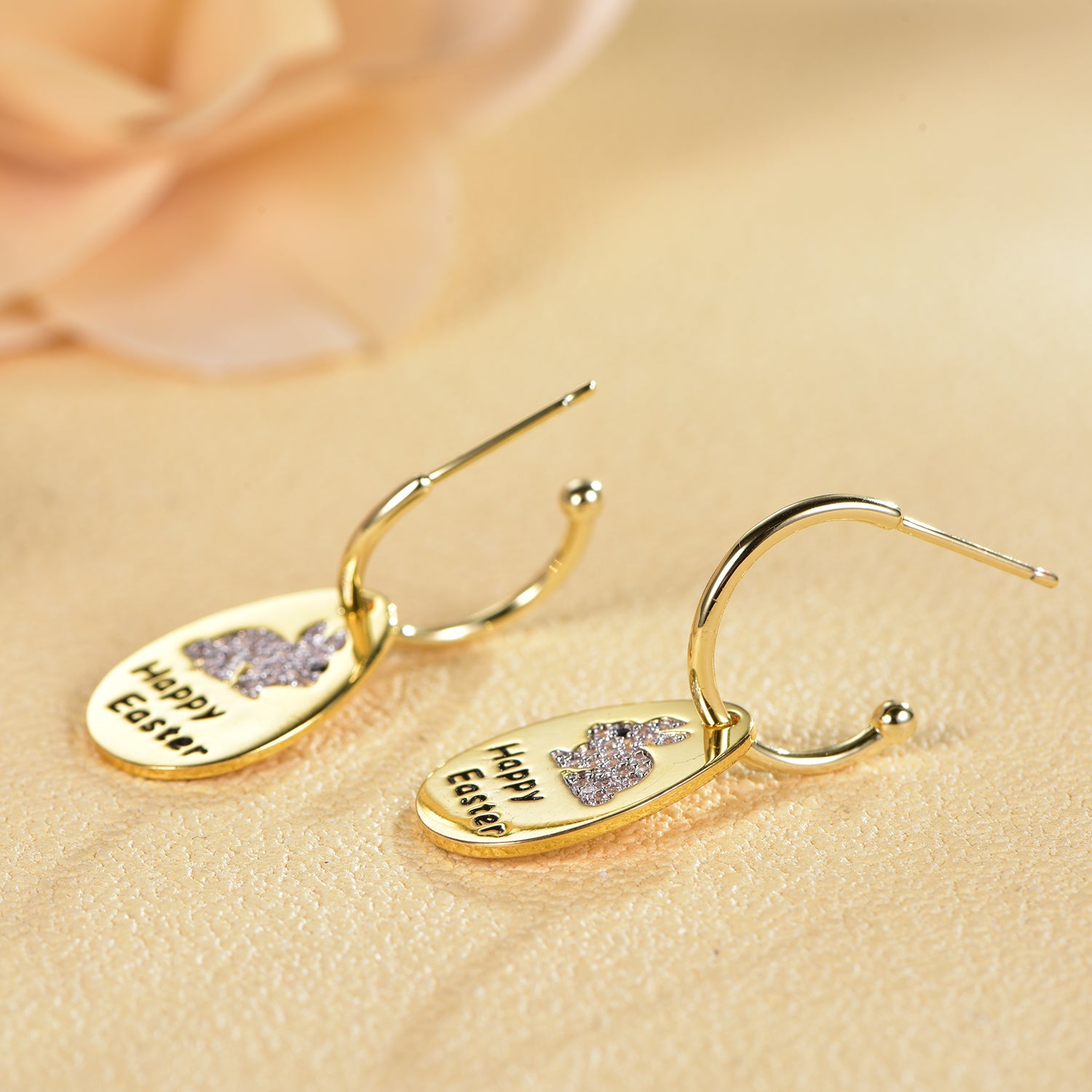 925 silver earrings with 14K gold plating CZ SET88342E Kirin Jewelry