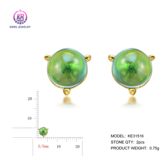 925 silver earrings with 14K gold plating KE31516 Kirin Jewelry