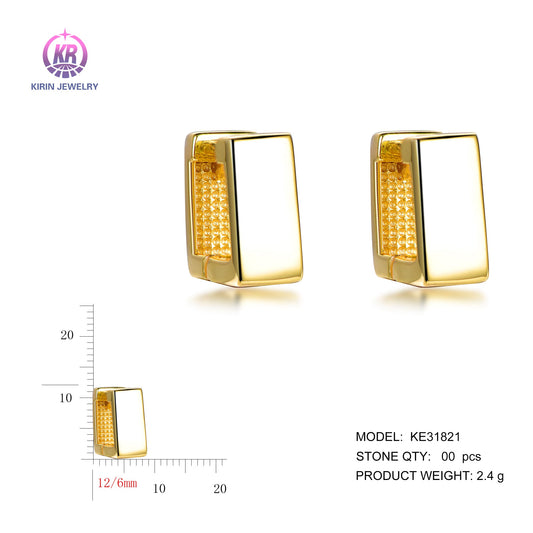 925 silver earrings with 14K gold plating KE31821 Kirin Jewelry