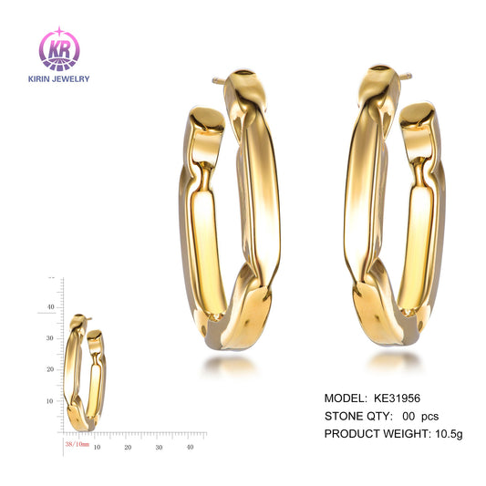 925 silver earrings with 14K gold plating KE31956 Kirin Jewelry