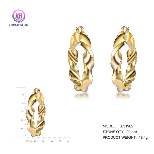 925 silver earrings with 14K gold plating KE31962 Kirin Jewelry