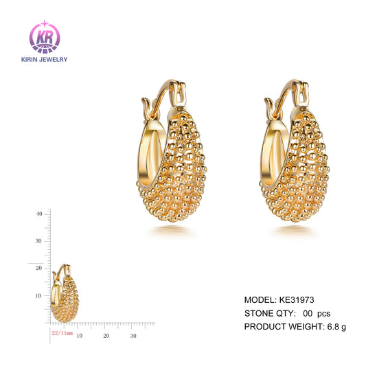 925 silver earrings with 14K gold plating KE31973 Kirin Jewelry