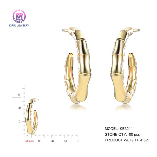 925 silver earrings with 14K gold plating KE32111 Kirin Jewelry