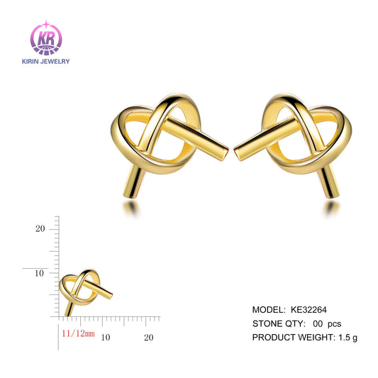 925 silver earrings with 14K gold plating KE32264 Kirin Jewelry