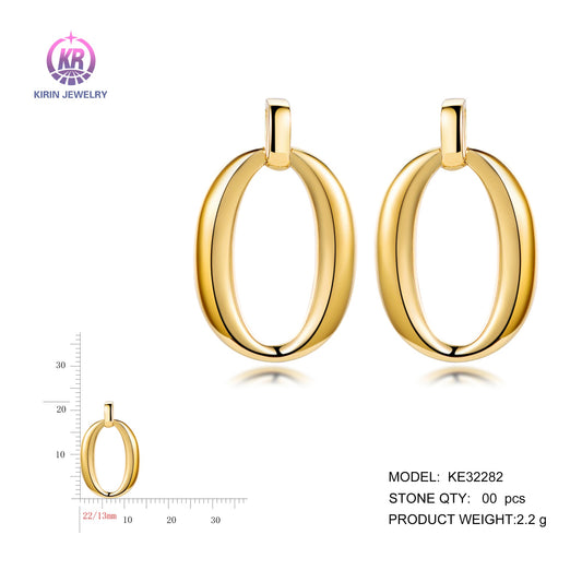 925 silver earrings with 14K gold plating KE32282 Kirin Jewelry