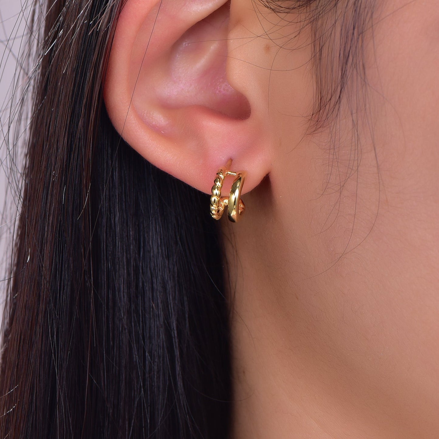 925 silver earrings with 14K gold plating KE32355 Kirin Jewelry