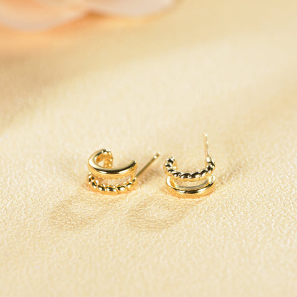 925 silver earrings with 14K gold plating KE32355 Kirin Jewelry