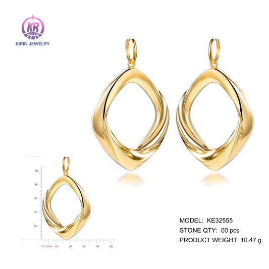 925 silver earrings with 14K gold plating KE32555 Kirin Jewelry