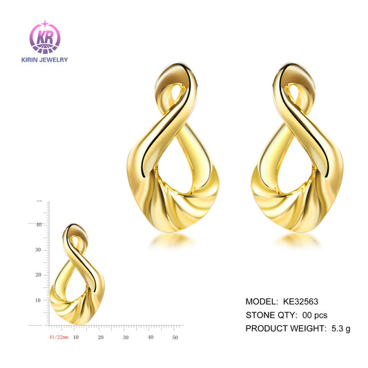 925 silver earrings with 14K gold plating KE32563 Kirin Jewelry