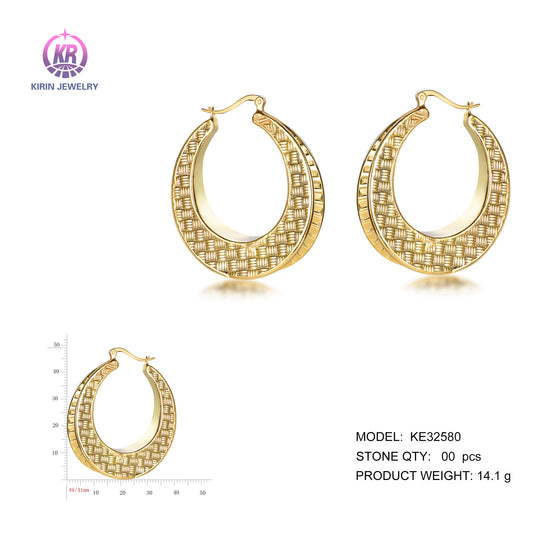 925 silver earrings with 14K gold plating KE32580 Kirin Jewelry