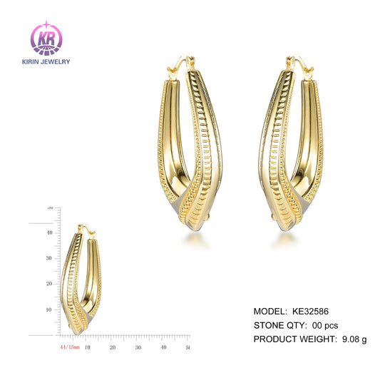 925 silver earrings with 14K gold plating KE32586 Kirin Jewelry