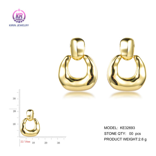 925 silver earrings with 14K gold plating KE32693 Kirin Jewelry