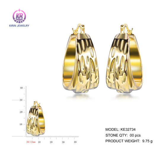 925 silver earrings with 14K gold plating KE32734 Kirin Jewelry