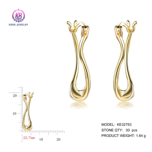 925 silver earrings with 14K gold plating KE32783 Kirin Jewelry