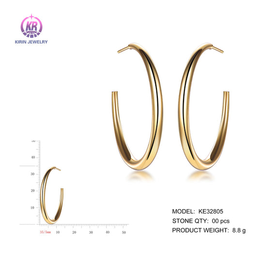 925 silver earrings with 14K gold plating KE32805 Kirin Jewelry