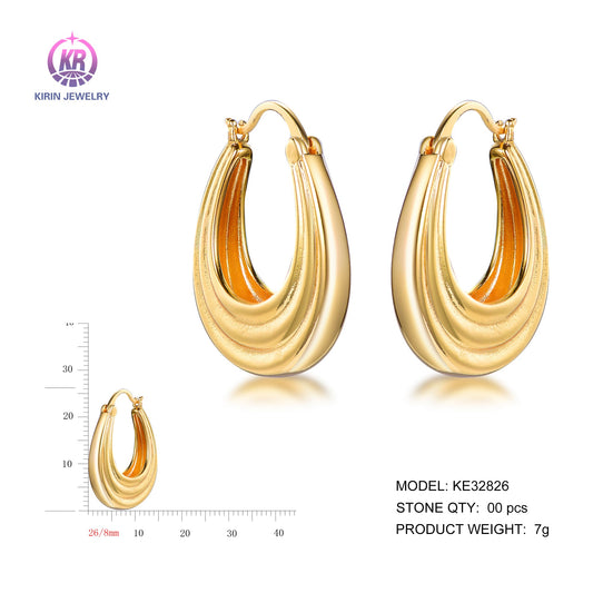 925 silver earrings with 14K gold plating KE32826 Kirin Jewelry