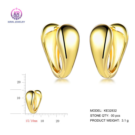 925 silver earrings with 14K gold plating KE32832 Kirin Jewelry